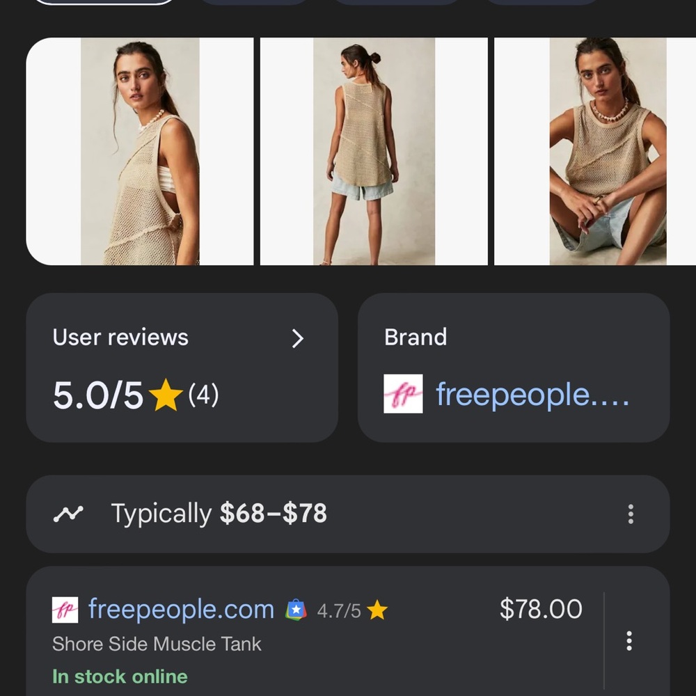 Free People like new S muscle tank